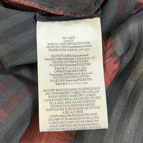 NWT BCBGMAXAZRIA Ombré Stripe Shift Night Out Midi Belted Dress Black Sheer Sz S - Picture 13 of 14